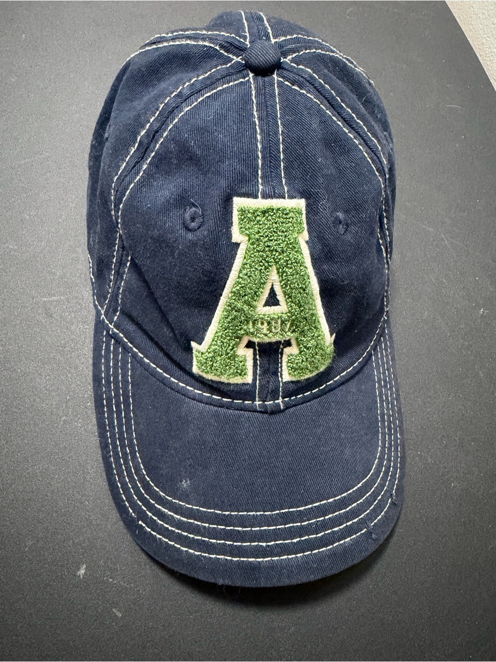 Aeropostale Hat Adult Flex Fitted S/M Blue Embroidered A 87 Stretch Baseball Cap
